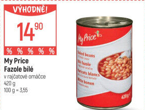 Fazole bílé v rajčatové omáčce My Price