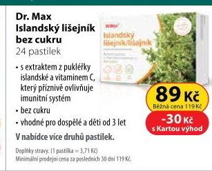 Pastilky s islandským lišejníkem Dr.Max