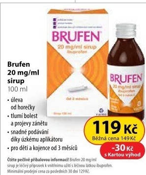 Sirup proti horečce Brufen Viatris