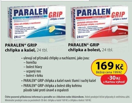 Tablety chřipka a kašel Grip Paralen