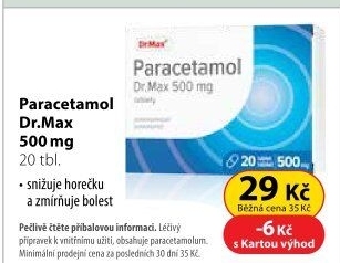 Tablety na horečku a bolest Paracetamol Dr.Max