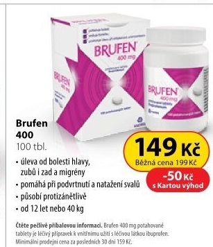 Tablety proti bolesti Brufen 400 Mylan