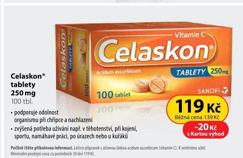 Tablety Vitamín C Celaskon