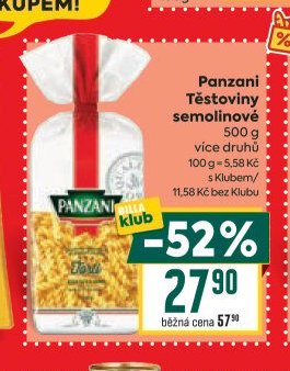 Panzani Těstoviny semolinové