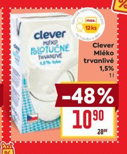 Clever Mléko trvanlivé 1,5 %