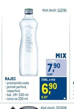 RAJEC pramenitá voda