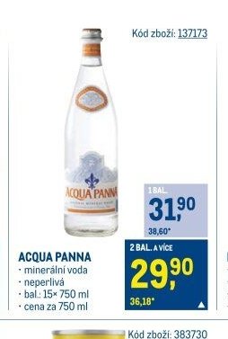 ACQUA PANNA minerální voda