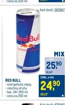 RED BULL energetický nápoj