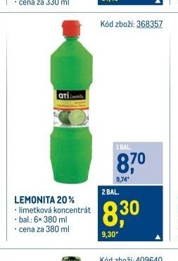 LEMONITA 20% limetková koncentrát