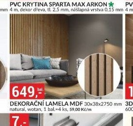 DEKORAČNÍ LAMELA MDF