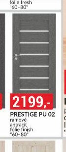 Dveře Prestige PU 02, antracit fólie finish