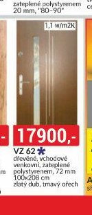 Dveře VZ 62, zlatý dub