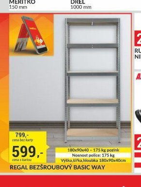 Regal bezšroubový Basic Way