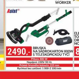 Bruska na sádrokarton 800W s teleskopickou tyčí