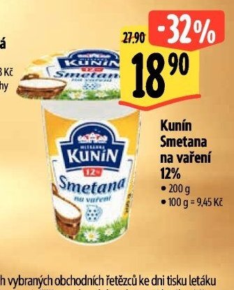 Kunín Smetana na vaření 12%