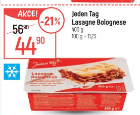 Lasagne bolognese mražené Jeden Tag