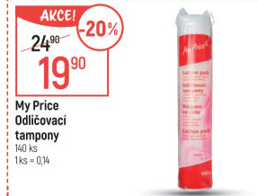 Odličovací tampony My Price