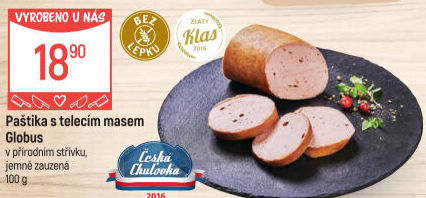 Paštika s telecím masem Játrovka Globus