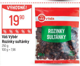Rozinky sušené Sultánky Váš Výběr