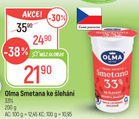Smetana ke šlehání Olma 33%