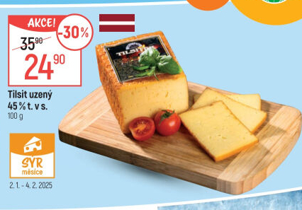 Sýr Tilsit uzený 45% Smiltene