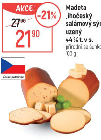 Sýr uzený salámový 44% Jihočeský Madeta