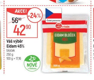 Váš výběr Eidam 45% bloček