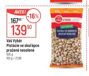Váš výběr Pistácie ve skořápce pražené nesolené