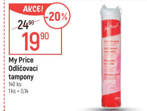 Odličovací tampony My Price