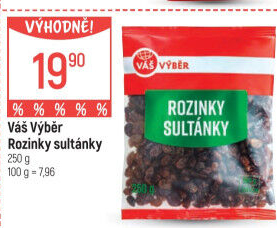Rozinky sušené Sultánky Váš Výběr