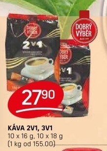 Instantní kávy porcované 3v1 Dobrý Výběr