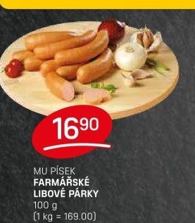 Párky farmářské libové Maso uzeniny Písek