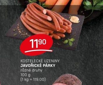 Párky javořické Kostelecké uzeniny