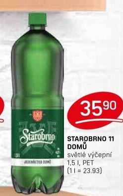 Pivo světlý ležák 11° Domů Starobrno