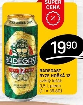 Pivo světlý ležák 12° Ryze hořká Radegast
