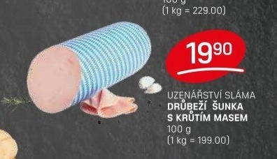 Šunka drůbeží s krůtím masem Sláma