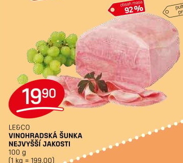 Šunka vinohradská nejvyšší jakosti LE&