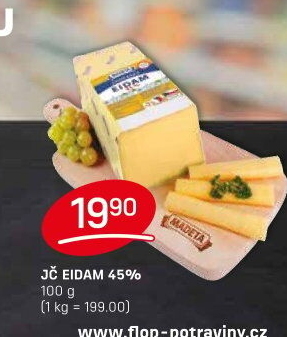 Sýr Eidam Jihočeský 45% Madeta