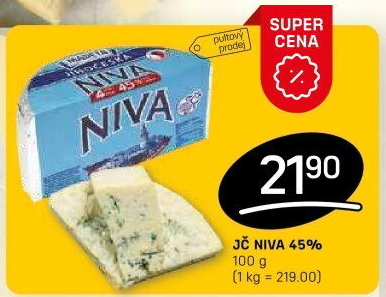 Sýr Niva Jihočeská 45% Madeta