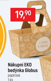 Nákupní papírová eko bedýnka Globus