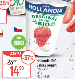 Ochucený jogurt selský bio Hollandia