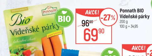 Párky vídeňské bio Ponnath