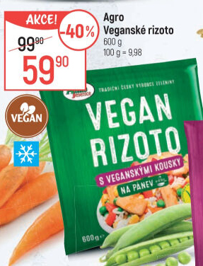 Rizoto mražené vegan Agro Jesenice
