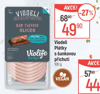 Rostlinné plátky s šunkovou příchutí Viodeli Violife