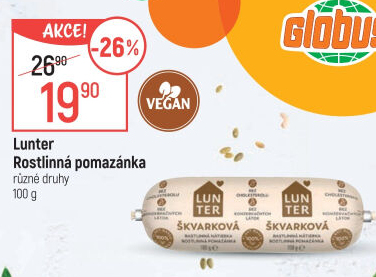 Škvarková rostlinná pomazánka Lunter