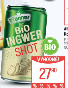 Šťáva Ginger Shot bio Pfanner