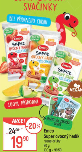 Super želé ovocný hadík Emco