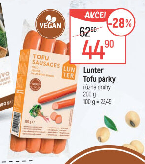 Tofu jemné párky Lunter