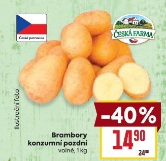 Brambory konzumní pozdní Česká farma