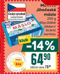 Máslo Jihočeské Madeta